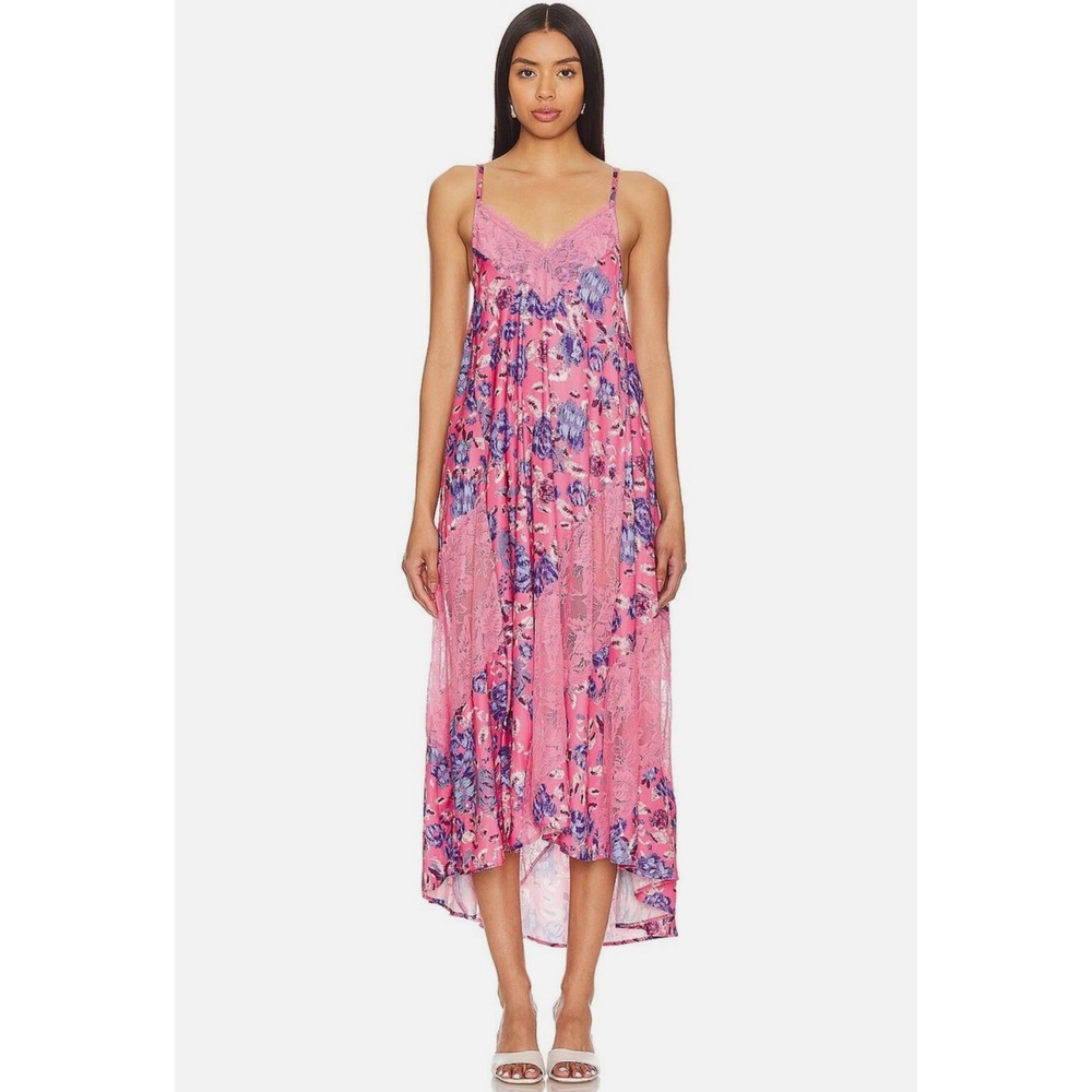 Free People First Date Printed Maxi Slip Dress